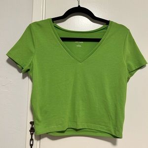 Green Crop Top Tee